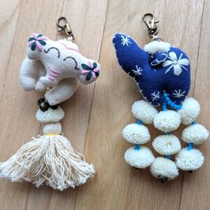 Thailand Elephant Key Chains made out of fabric and beads (adorable!)